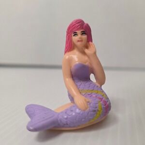 Vintage 1991 Soma Mermaid PVC Figure‎ Pink Hair Purple Tail Mini Toy